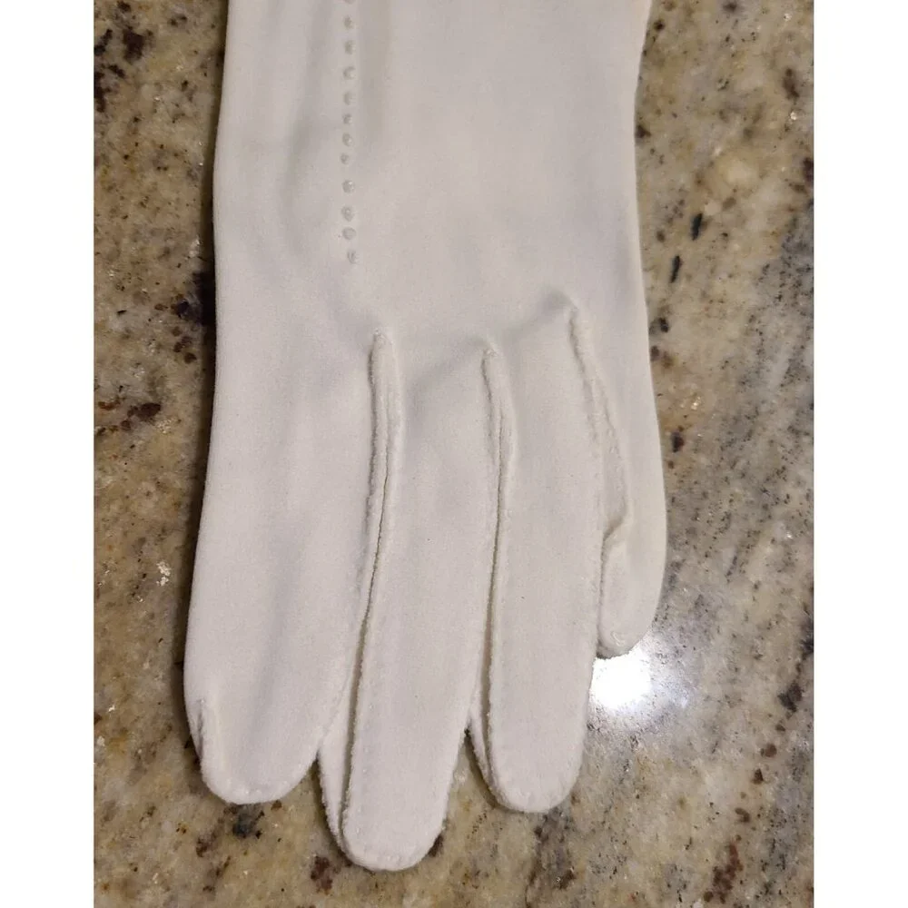 Vintage Womens Size S 6 Off-White Cotton Formal 8.5
